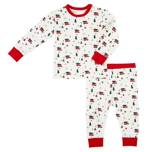 Children's 2 Pc Pj Set - Christmas Tree on Car