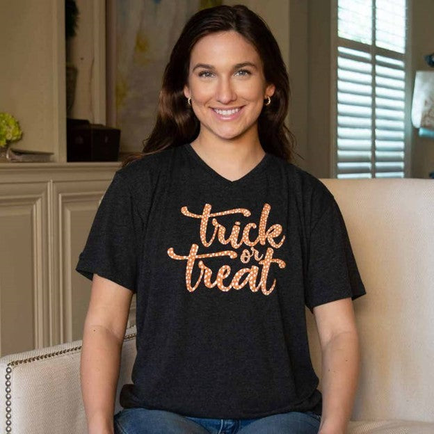 Trick or Treat V-Neck Halloween T-Shirt