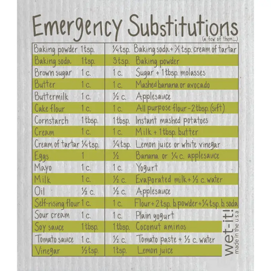 Wet It Emergency Substitutions Swedish Cloth