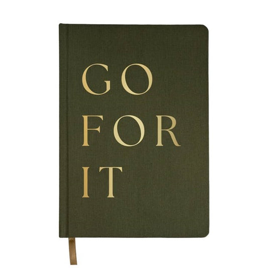 Go For It Olive Green Fabric Journal