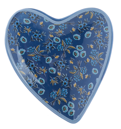Heirloom Floral Heart Trinket Dish