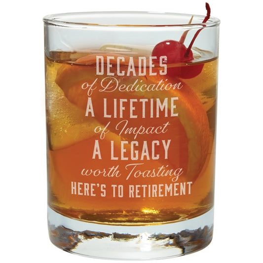 "Retirement" 12 Ounce Rocks Glass