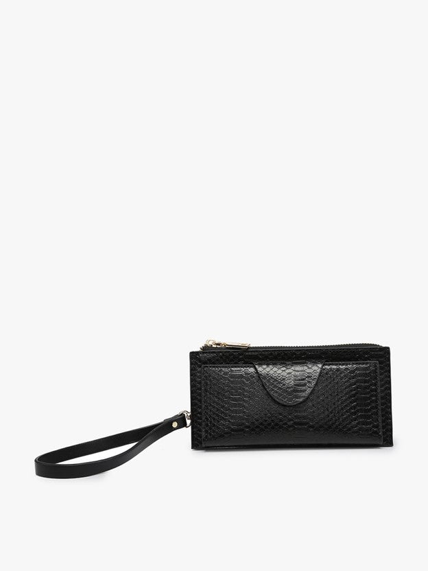 Jen & Co Kayla Snake RDIF Wallet w/ Snap Closure