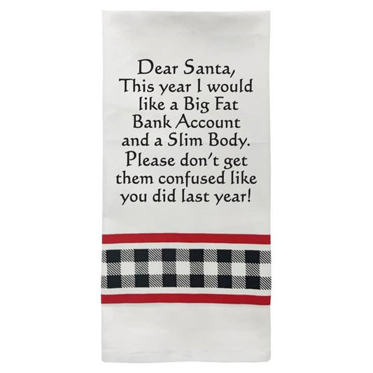 Wild Hare Bistro Towel Dear Santa, This Year I Would Christmas Towel