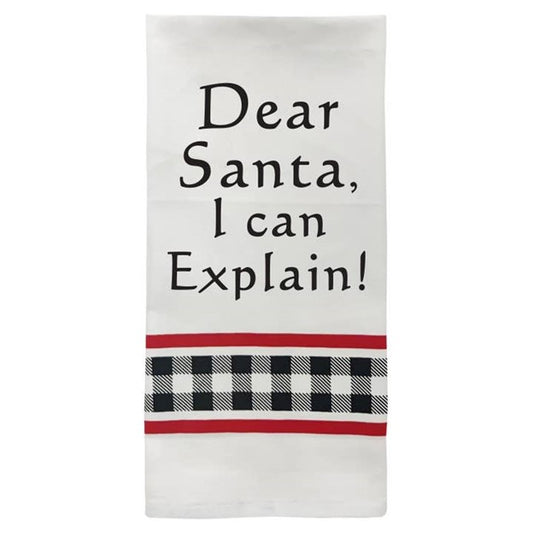 Wild Hare Bistro Towel Dear Santa I Can Explain Christmas Towel