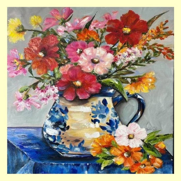 Kristie Flowers in Blue Chinoserie Square Pillow Swap