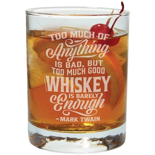 "Good Whiskey" 12 Ounce Rocks Glass