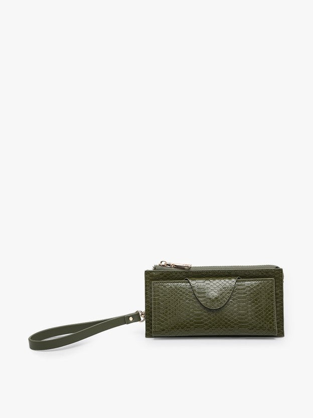 Jen & Co Kayla Snake RDIF Wallet w/ Snap Closure