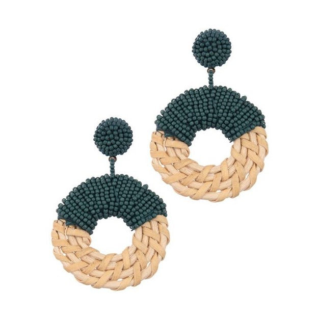 Laura Janelle Rattan and Beaded Earrings