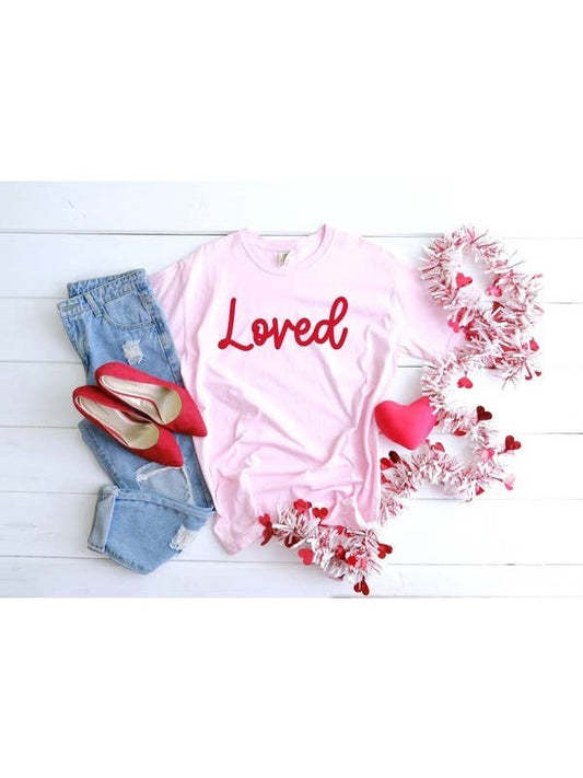 Loved Pink Valentine Everyday Faith Graphic Tee