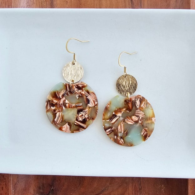 Zoey Earrings - Seafoam & Rust Fall