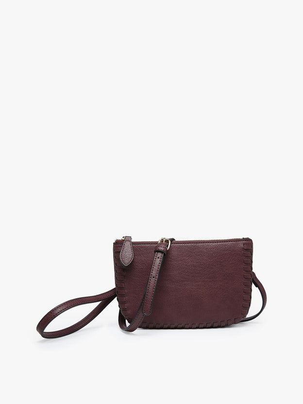 Jen and Co. Bonnie Dual Compartment Whipstitch Crossbody