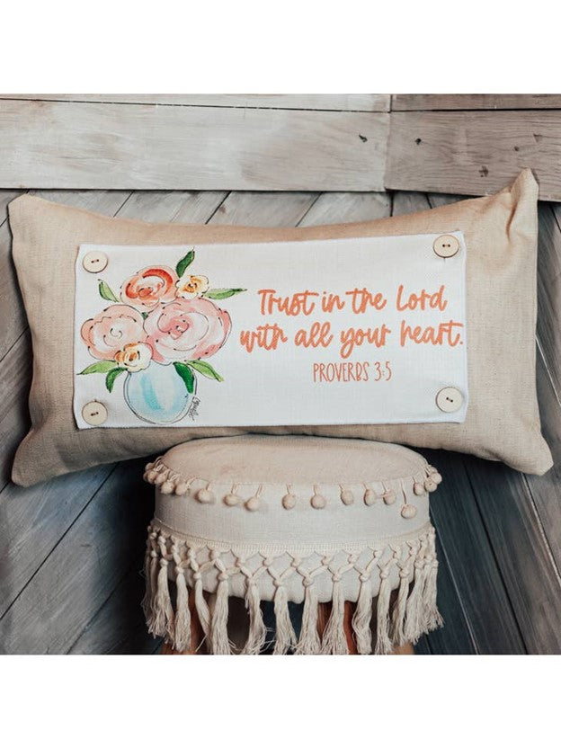 Spiritual Floral Proverbs 3:5 Lumbar Pillow Swap