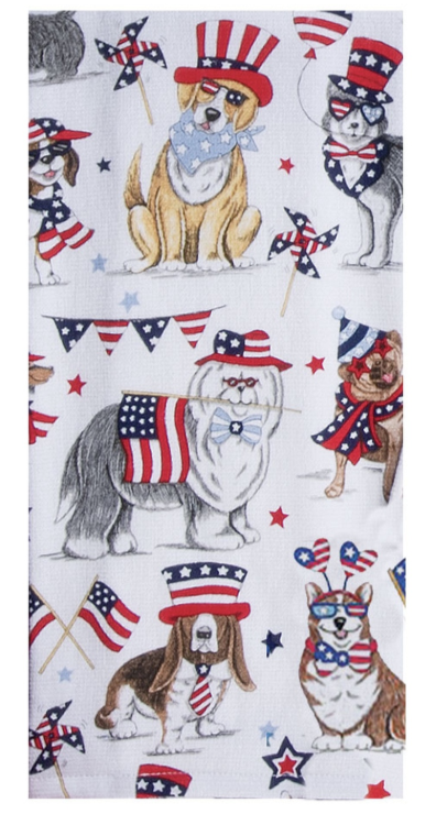Patriotic Dogs Terry Dual Purpose Towel
