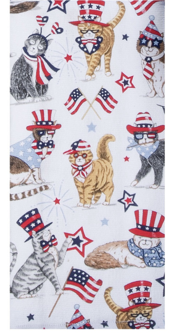 Patriotic Cats Terry Dual Purpose Towel