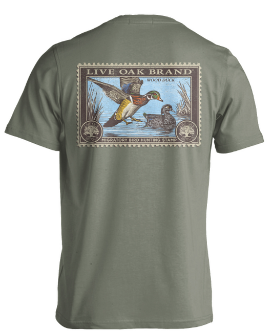 Live Oak Wood Duck Stamp Short Sleeve Comfort Color Tee