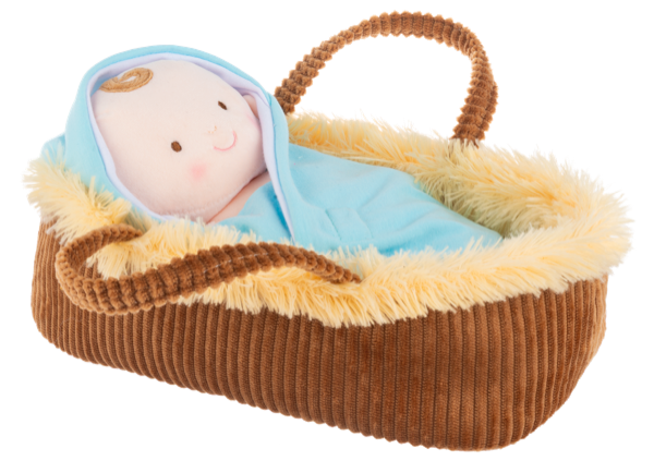 Plush Baby Jesus in a Manger