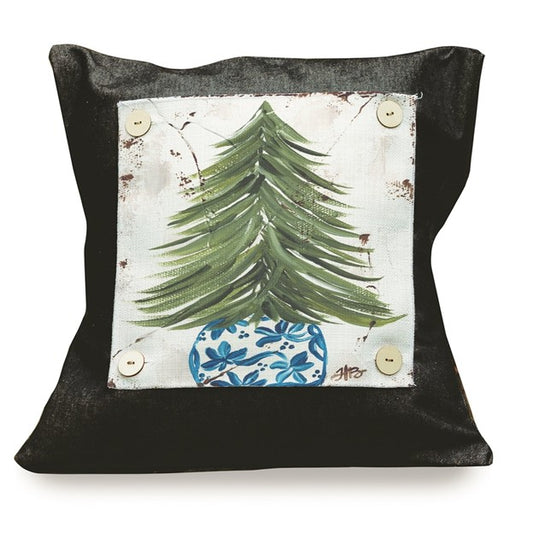 "Tree in Chinoserie Pot"  Square Pillow Swap