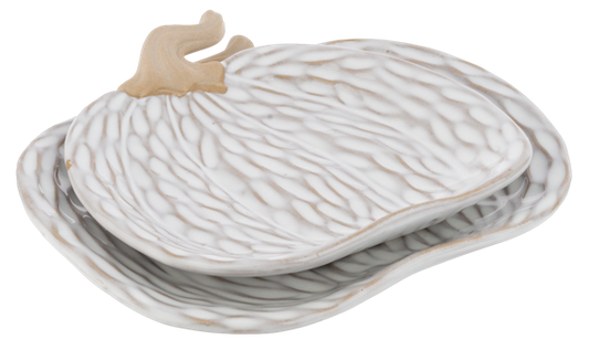 Whitewash Pumpkin Plate Set (2 pc. set)