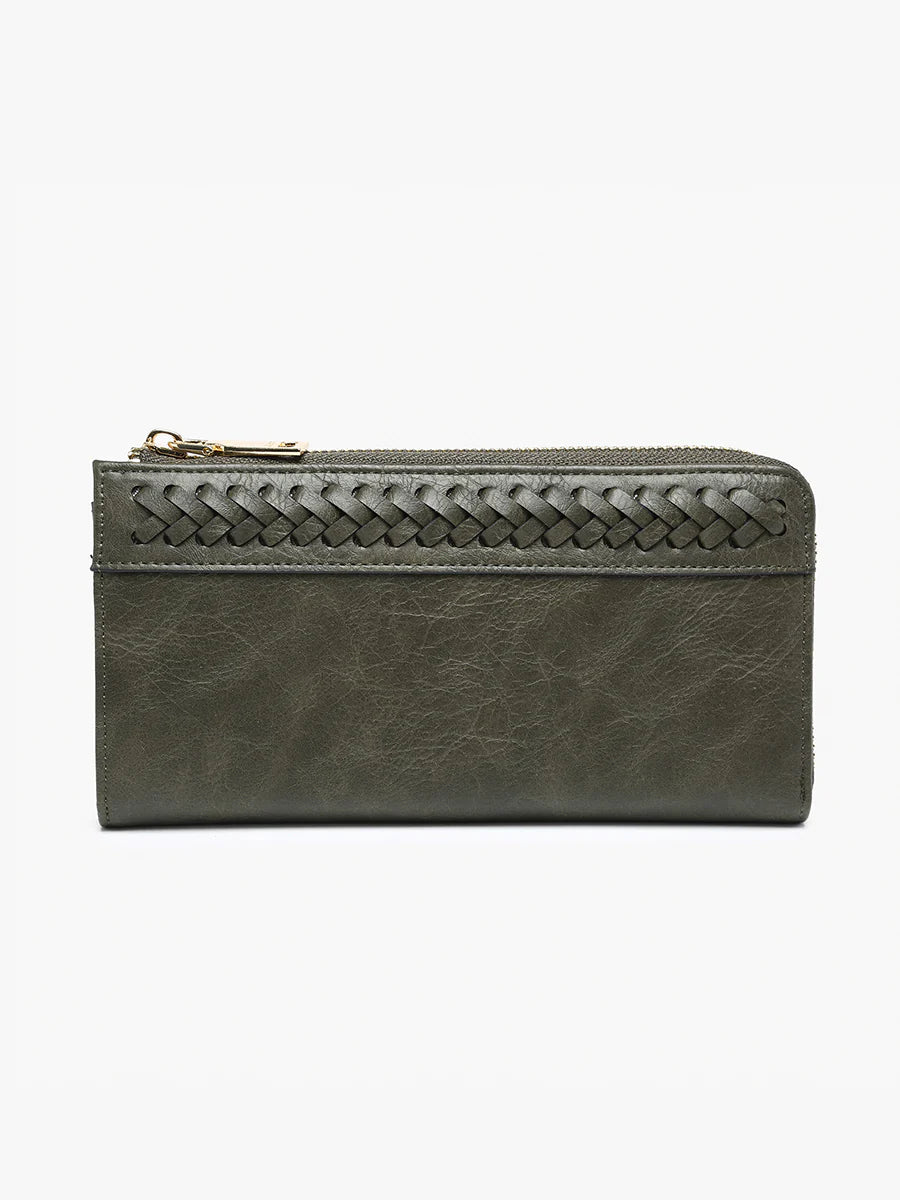 Gia Vegan Olive Green Whipstitch Wallet
