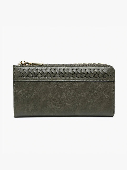 Gia Vegan Olive Green Whipstitch Wallet