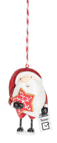 Santa With Cookie Ornament