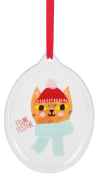 Snowy Cat Ornament