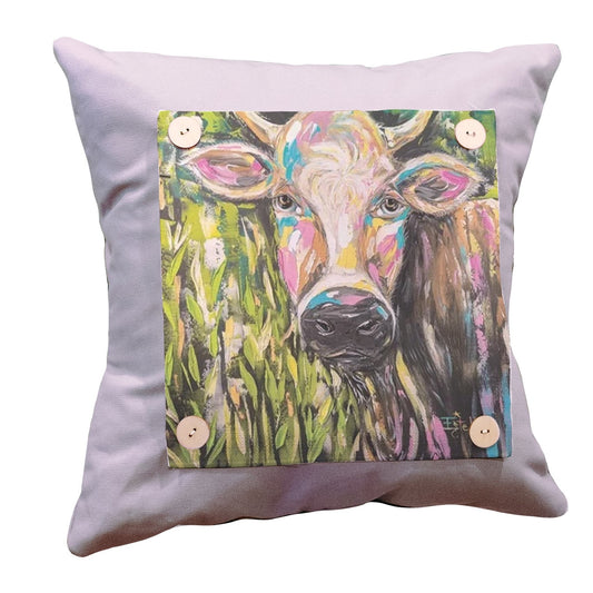 Spring Moo Cow Square Pillow Swap