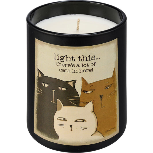 "Light this...there's a lot of cats in here!" Candle