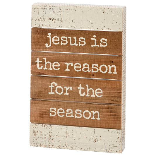 Slat Box Sign - Jesus Is The Reason For The Season