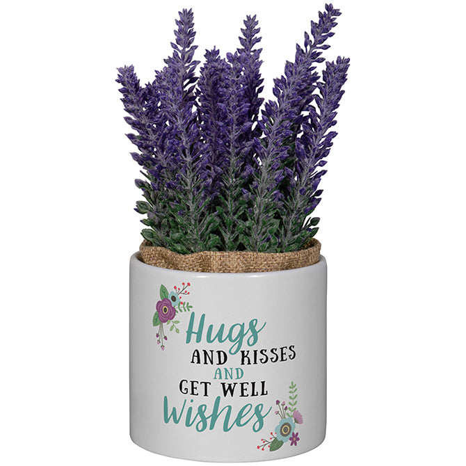 Get Well Wishes Planter with Artificial Flowers