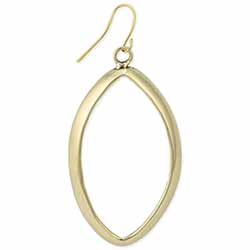 Zad Shiny Gold Oval Outline Earrings