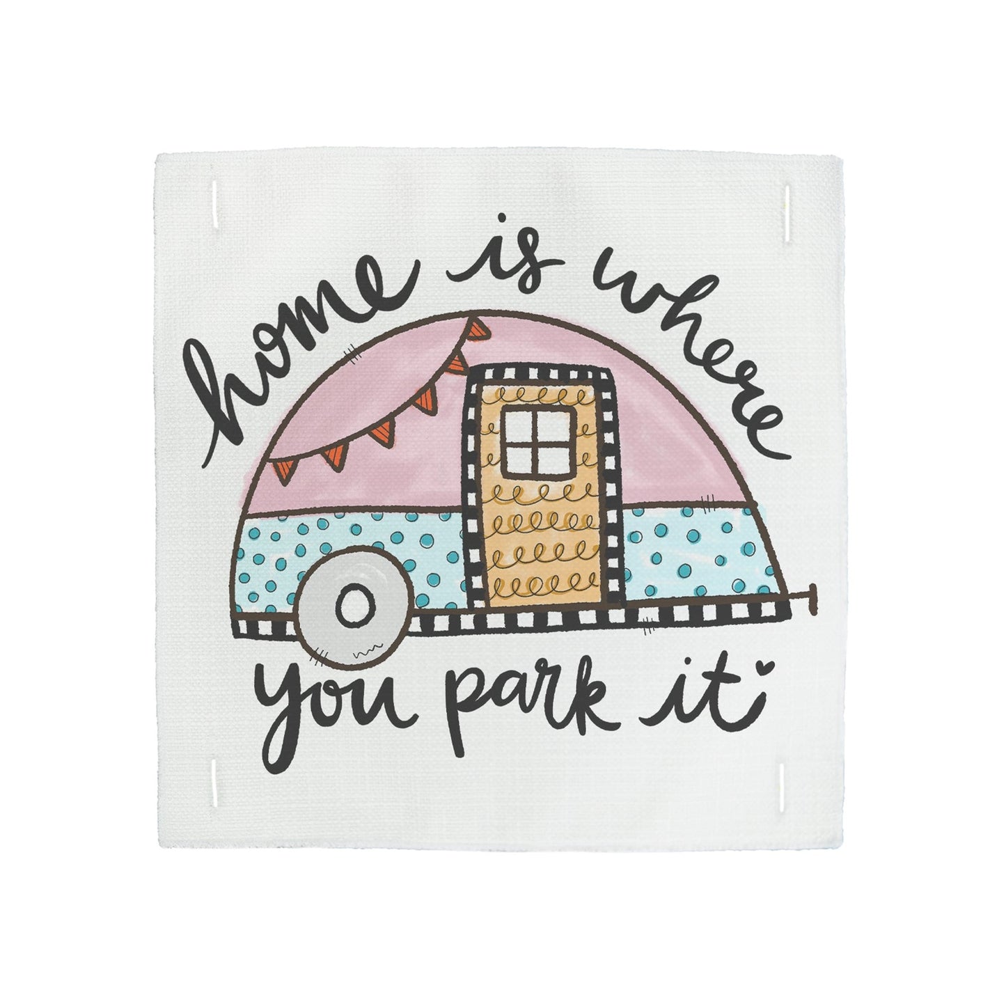 Lucky Bird Square Pillow Swap "Home Is Where You Park It"