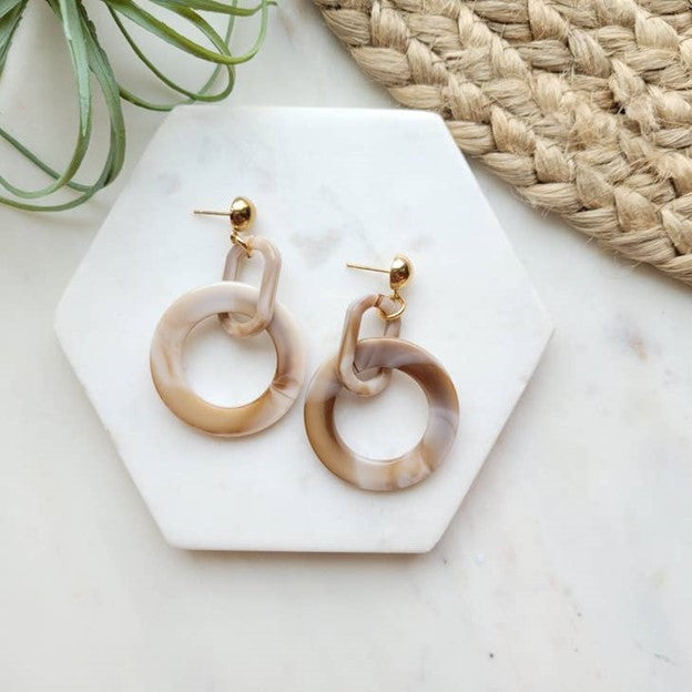 Cora Resin Earrings with 18k Gold Plated Posts
