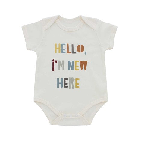 "Hello I'm New Here" 3-6 Months Cotton Baby Onesie