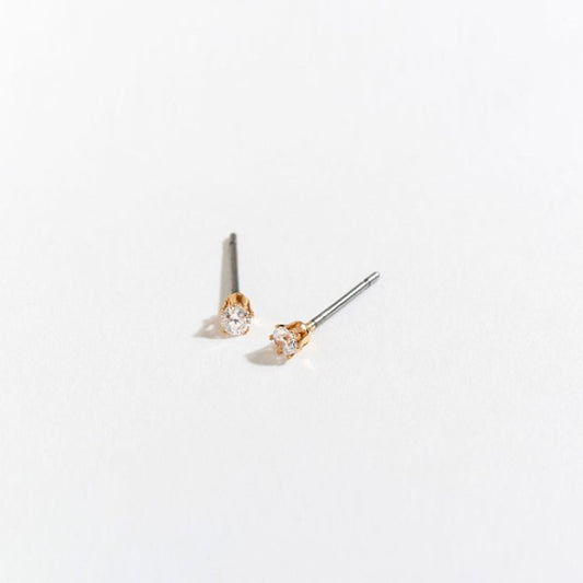 2MM Gold CZ Ear Sense Earrings