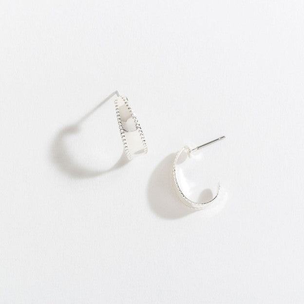 Silver J Hoop Ear Sense Earrings