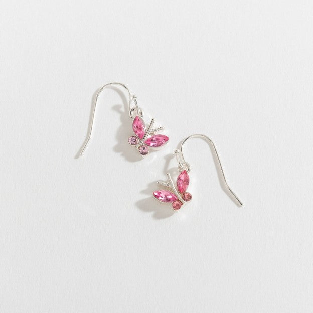 Pink Stone Butterfly Ear Sense Earrings