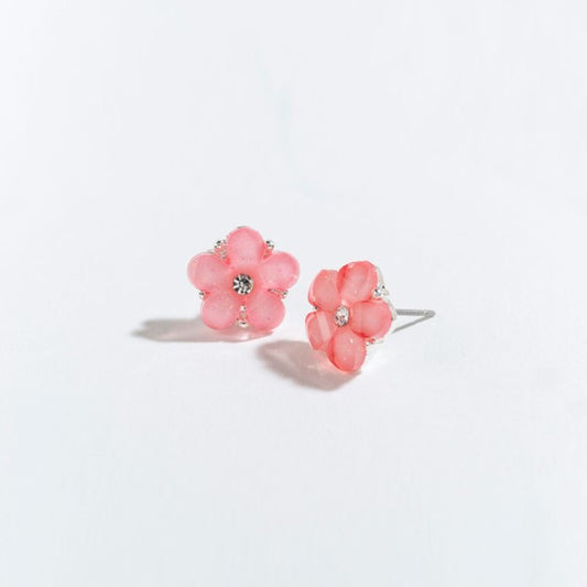 Pink Stone Flower Ear Sense Earrings