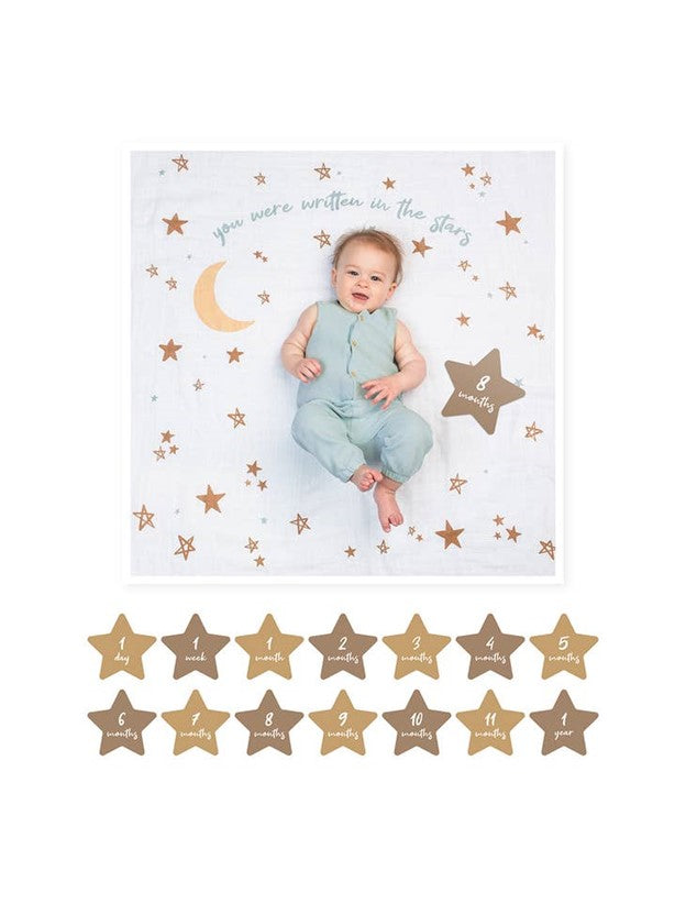 Baby's 1st Year Swaddle & Milestone Cards - Stars