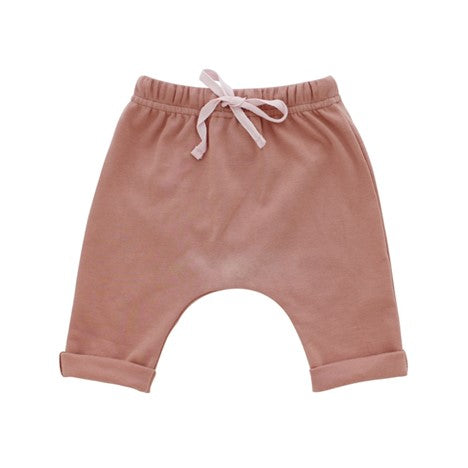 Dusty Rose Cotton Baby Joggers 3-6 months