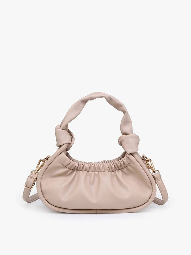 Jen & Co. Sand Baguette Shoulder Bag w/ Knotted Handles