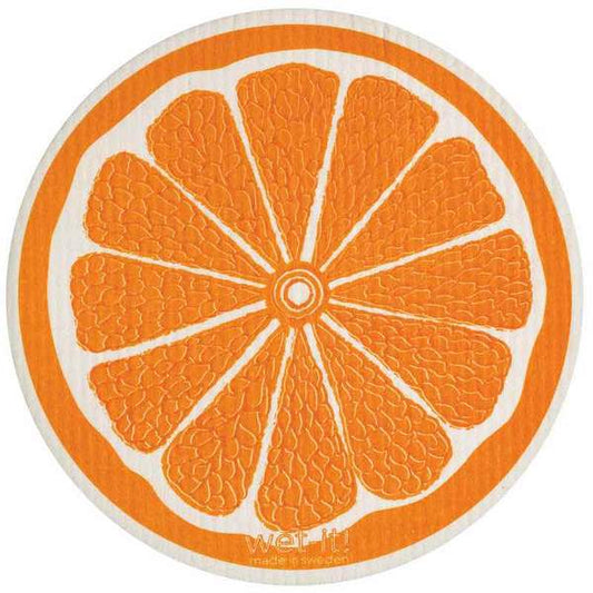 Orange Round Swedish Wet-It Kitchen Cloth