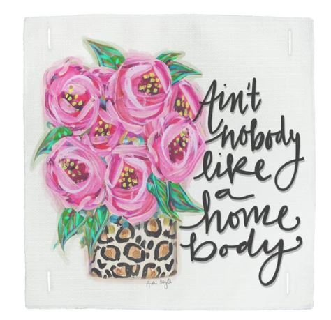 Lucky Bird Square Pillow Swap "Ain't Nobody like a home body"