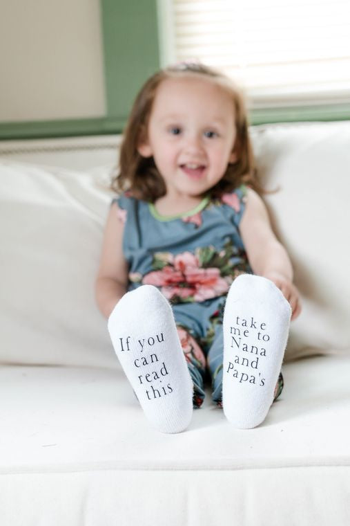 Take Me To Nana And Papa's Baby Socks